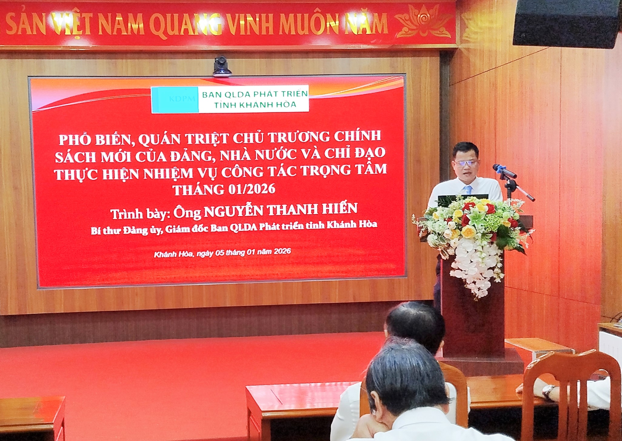 BAN QUẢN LÝ DỰ ÁN PHÁT TRIỂN TỈNH KHÁNH HÒA TỔ CHỨC LỄ CHÀO CỜ ĐẦU THÁNG 01/2026