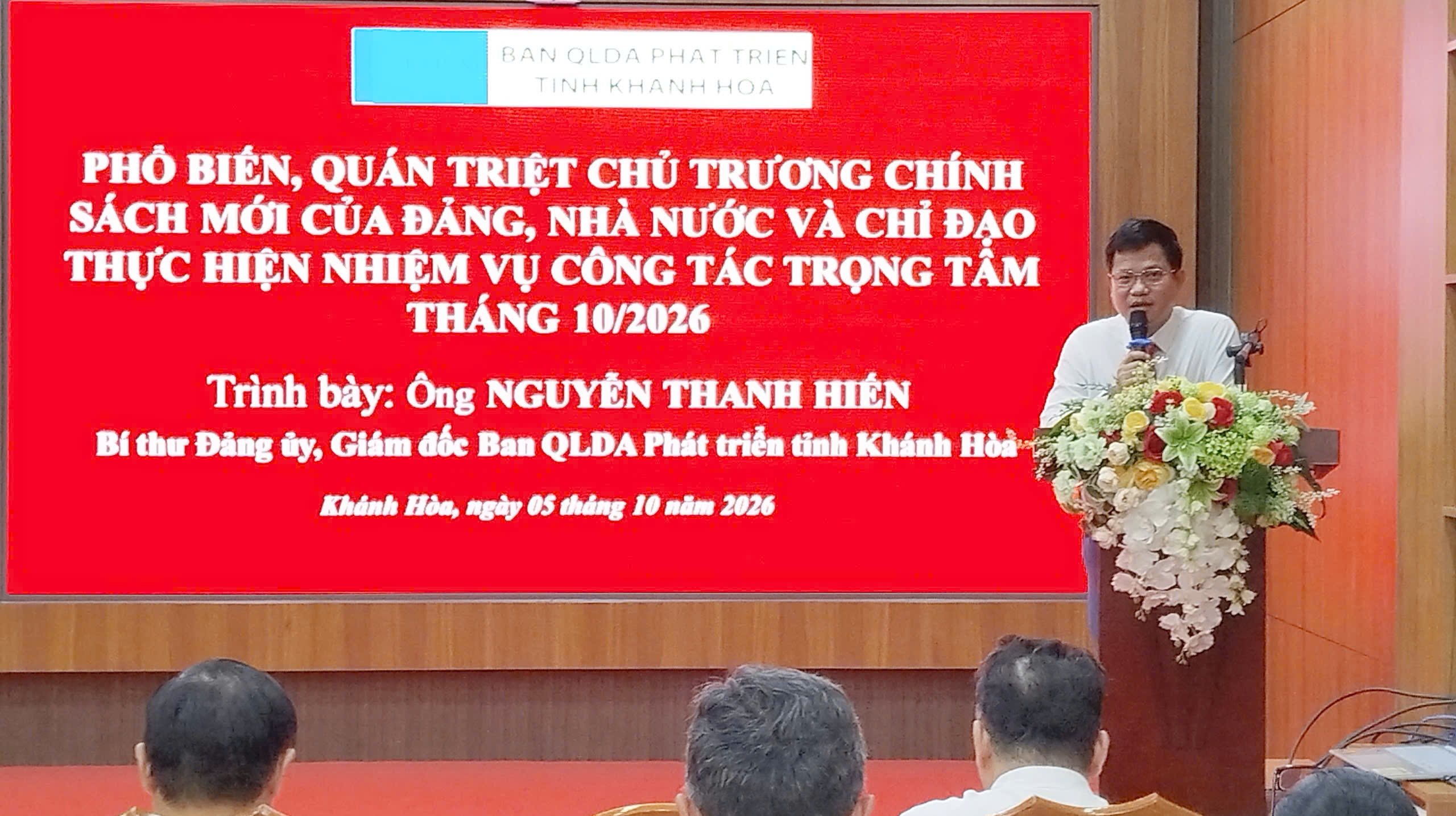BAN QLDA PHÁT TRIỂN TỈNH KHÁNH HÒA TỔ CHỨC LỄ CHÀO CỜ VÀ SINH HOẠT ĐẦU THÁNG 10/2026