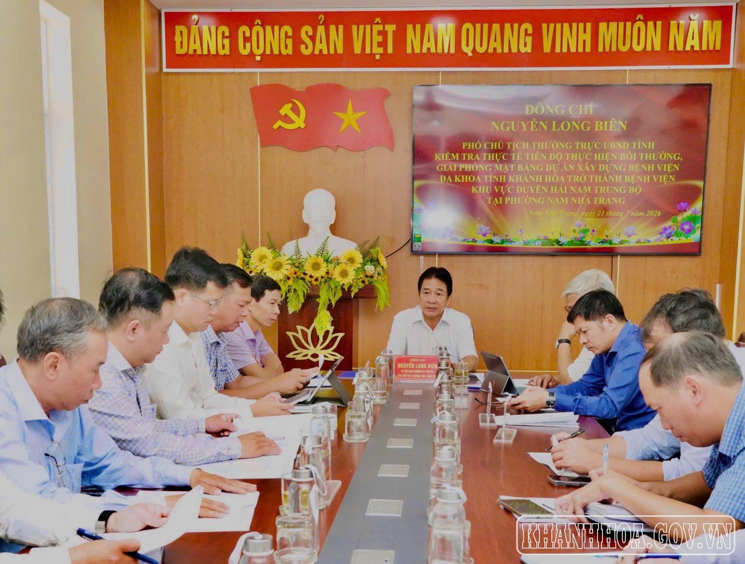 Tiến độ giải phóng mặt bằng Dự án Xây dựng Bệnh viện Đa khoa tỉnh trở thành Bệnh viện khu vực duyên hải Nam Trung Bộ