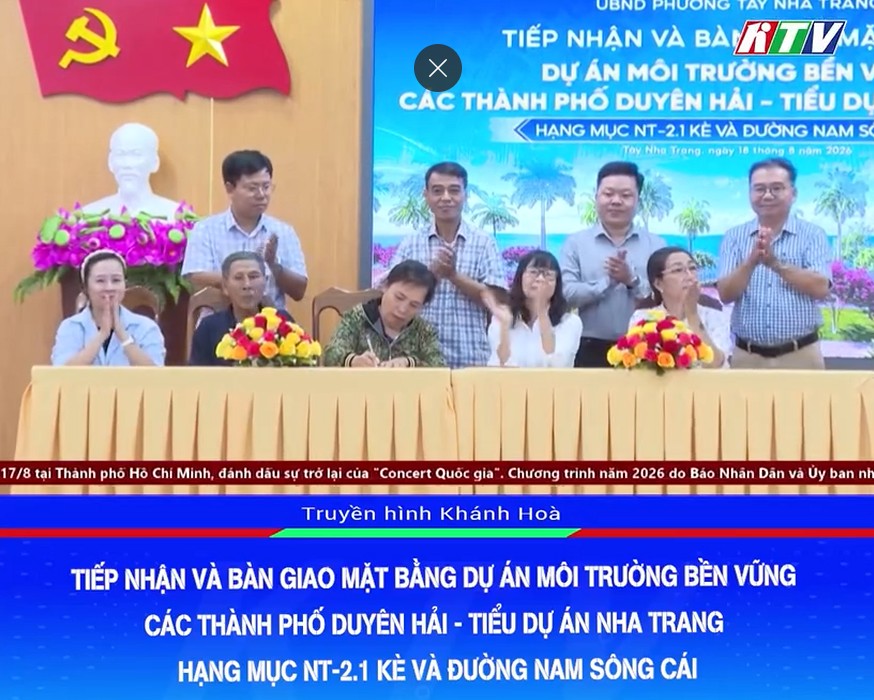 VIDEO: Tiếp nhận và bàn giao mặt bằng dự án môi trường bền vững các thành phố Duyên hải - Tiểu dự án Nha Trang hạng mục NT-2.1 Kè và đường Nam sông Cái