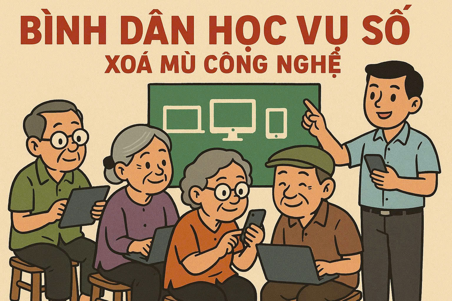 Phấn đấu 50% người cao tuổi trên địa bàn tỉnh thành thạo các kỹ năng số cơ bản