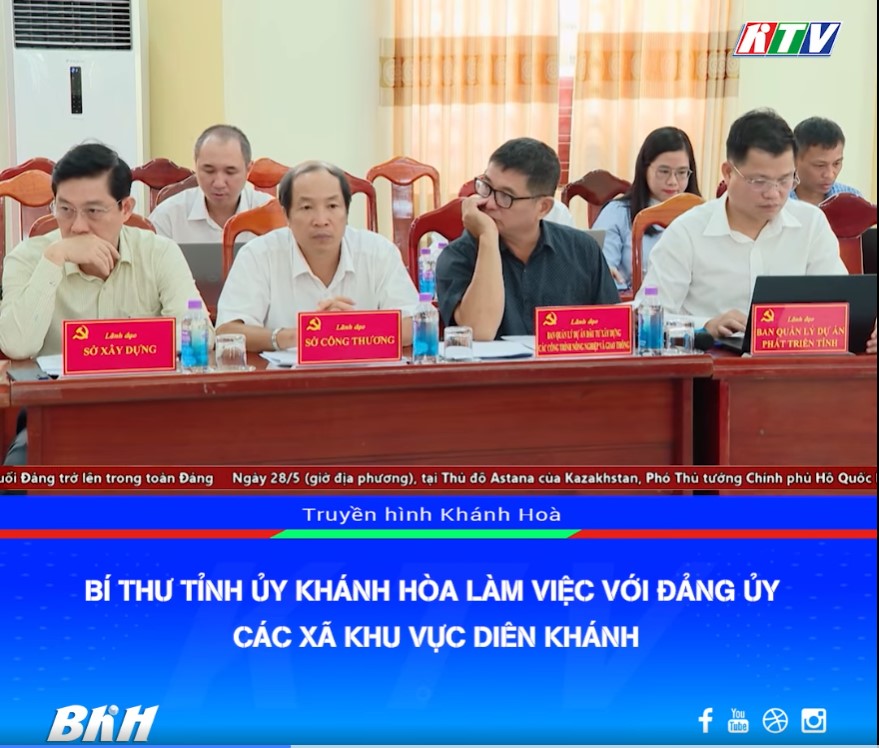 VIDEO_ Bí thư Tỉnh ủy Trần Phong làm việc với Ban Thường vụ Đảng ủy các xã khu vực Diên Khánh
