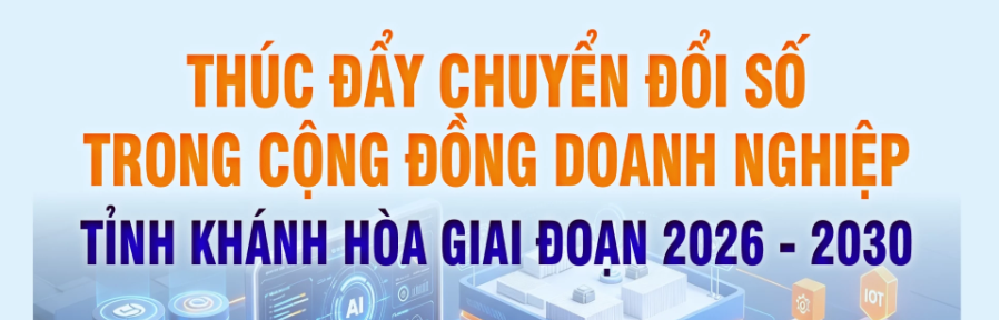 [Infographic] Kế hoạch thúc đẩy chuyển đổi số trong cộng đồng doanh nghiệp tỉnh Khánh Hòa giai đoạn 2026 - 2030