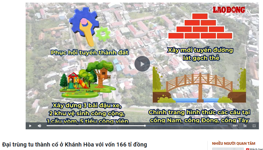 VIDEO_Đại trùng tu thành cổ ở Khánh Hòa với vốn 166 tỉ đồng